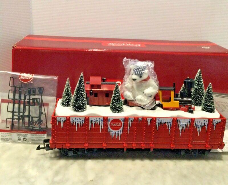 LGB 45730 COCA COLA CHRISTMAS HOLIDAY POLAR BEAR GONDOLA W/ MINI TRAIN SET IN B 4011525457305