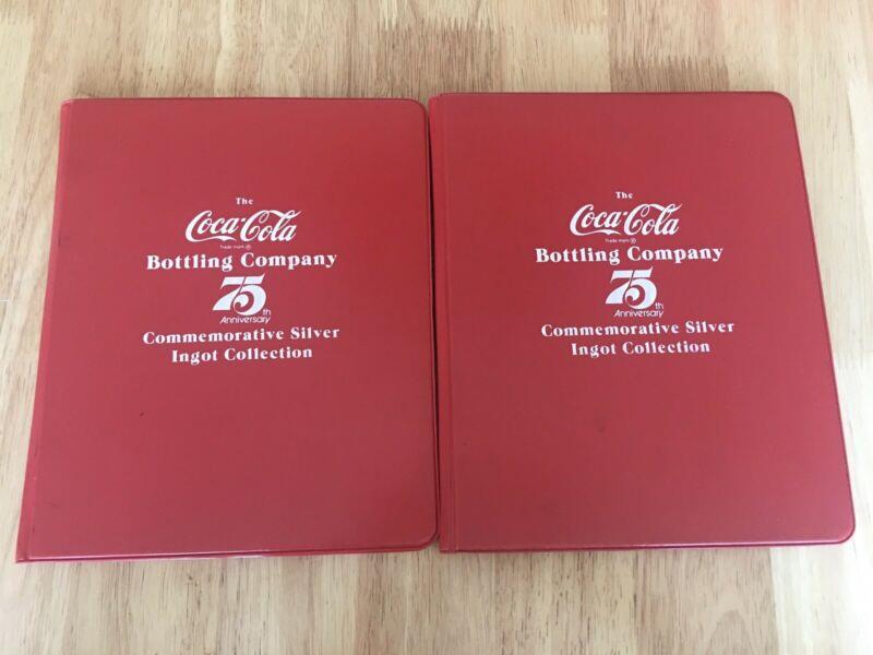 2 Coca Cola Silver / Bronze Bar 75th Anniversary Original Red Album