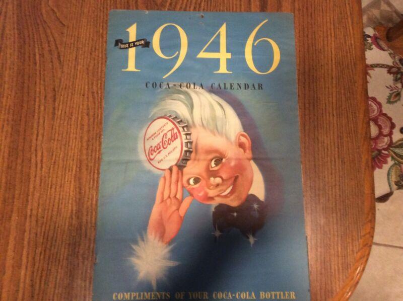 1946 Coca-Cola Calendar "Sprite Boy" Original