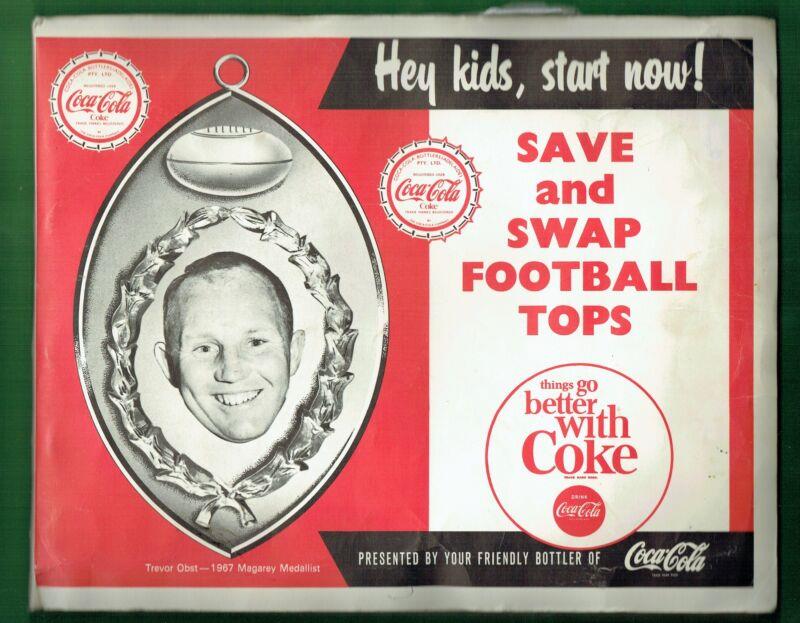 #T46. COMPLETE SET OF 90 SANFL 1968 COCA COLA BOTTLE CAPS IN ORIGINAL FOLDER