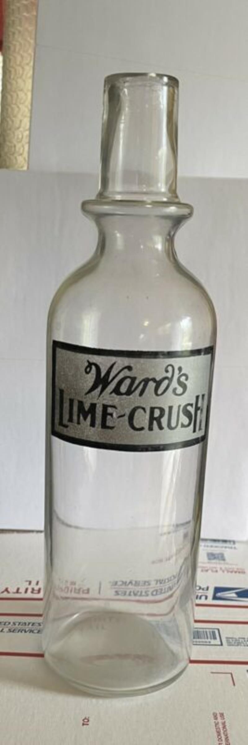 Antique Original Ward's Lime Crush Soda Fountain Syrup Coca Cola Bottle Rare