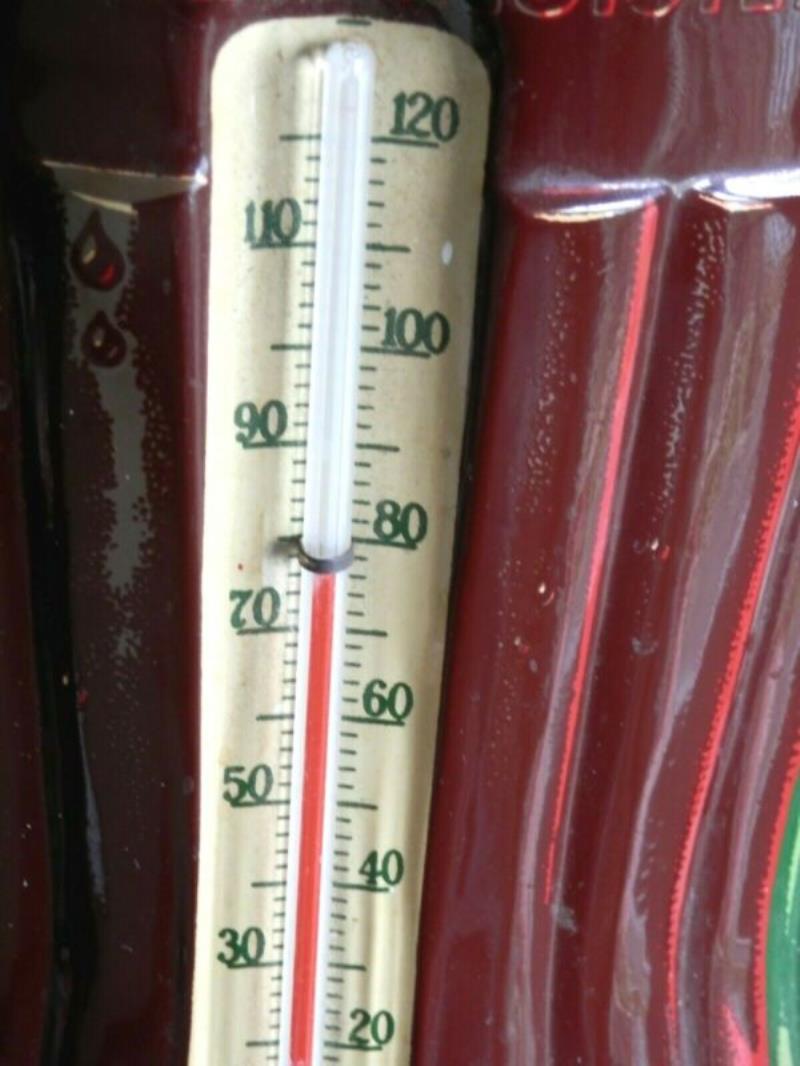 1940's Vintage RARE COCA COLA Metal GREEN NUMBERED ROBERTSON BOTTLE THERMOMETER