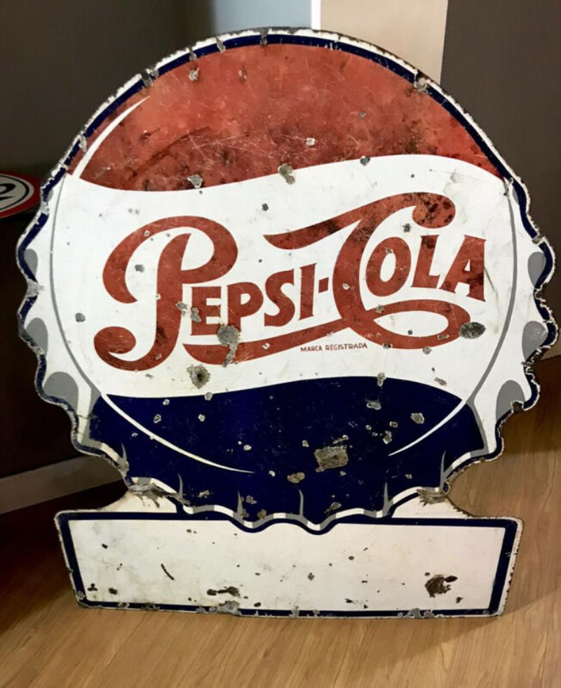 Teaches Plate Glazed Pepsi Cola No Coke Sign schid plaque