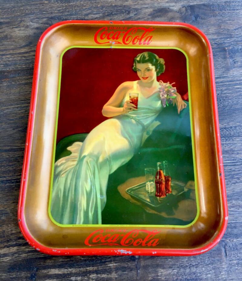 Original 1936 Coca Cola Advertising Serving Tray High Grade Super Gloss