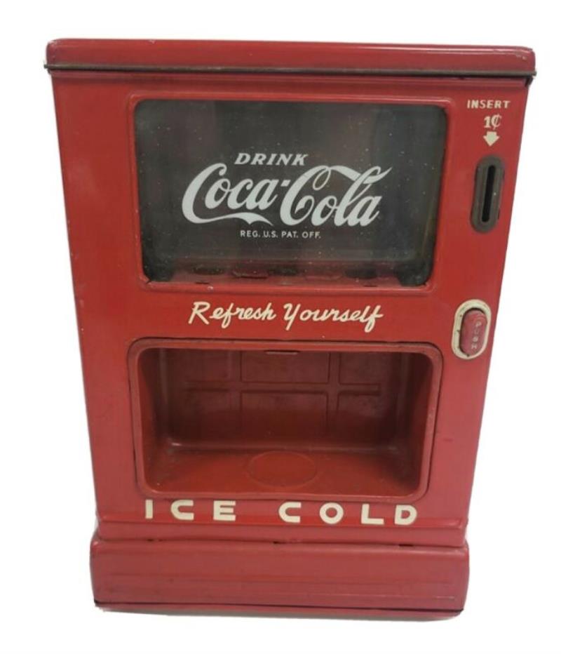 VINTAGE COCA-COLA MARX LINEMAR TIN TOY DISPENSER