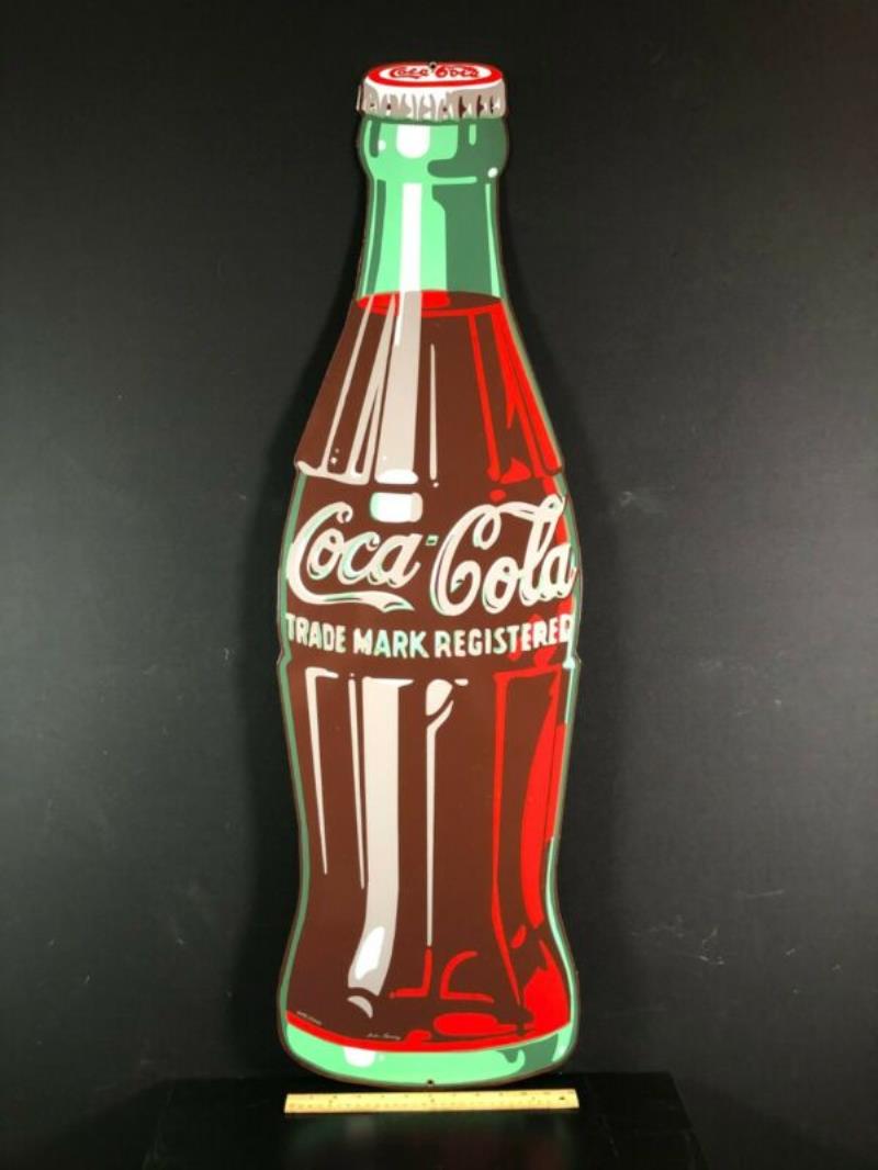 Ande Rooney Porcelain Limited Edition 43" Die Cut Coca Cola Advertising Sign