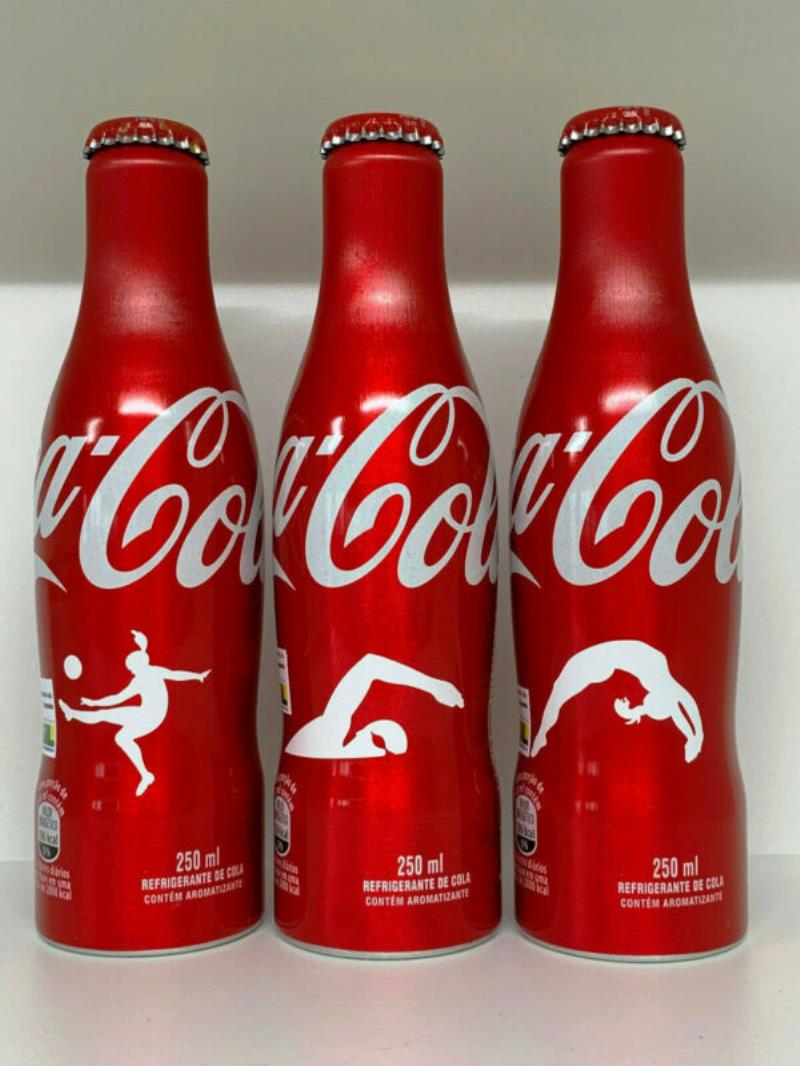 Rare Coke aluminium bottles Brazilian olimpic set 7894900013511