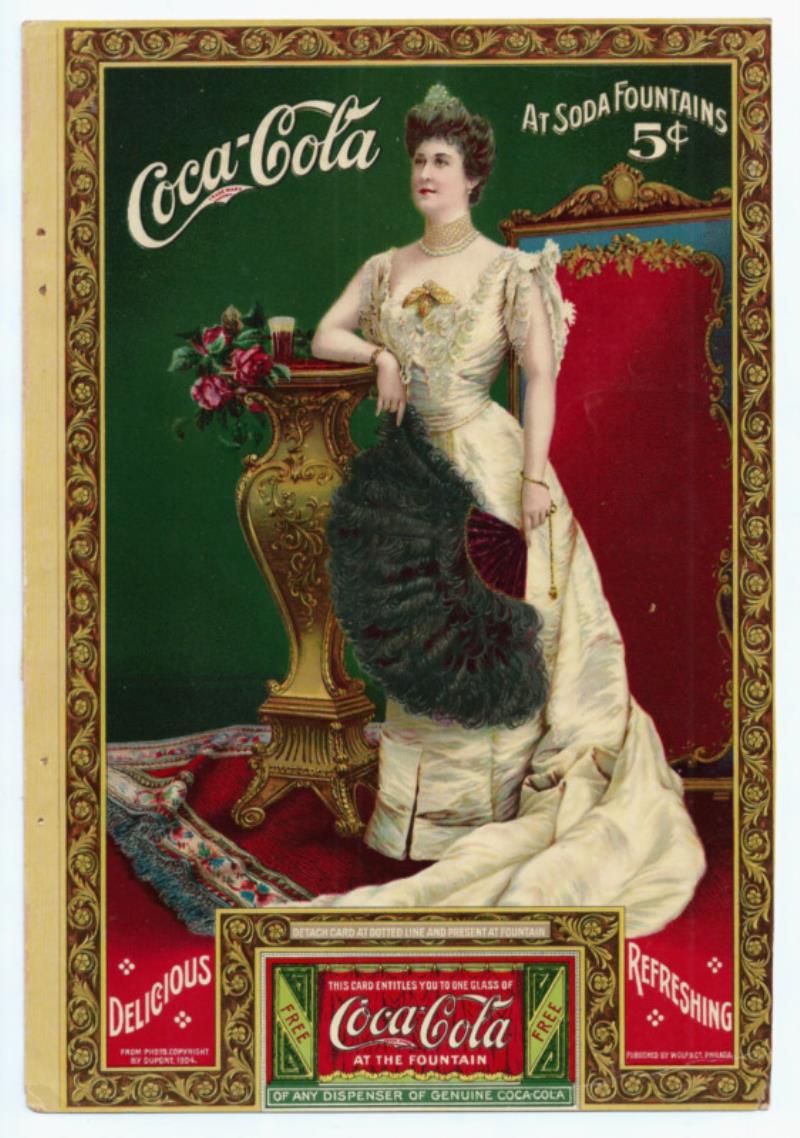 Coca Cola 1904 LILLIAN NORDICA Free-Drink Coupon - MAGAZINE INSERT