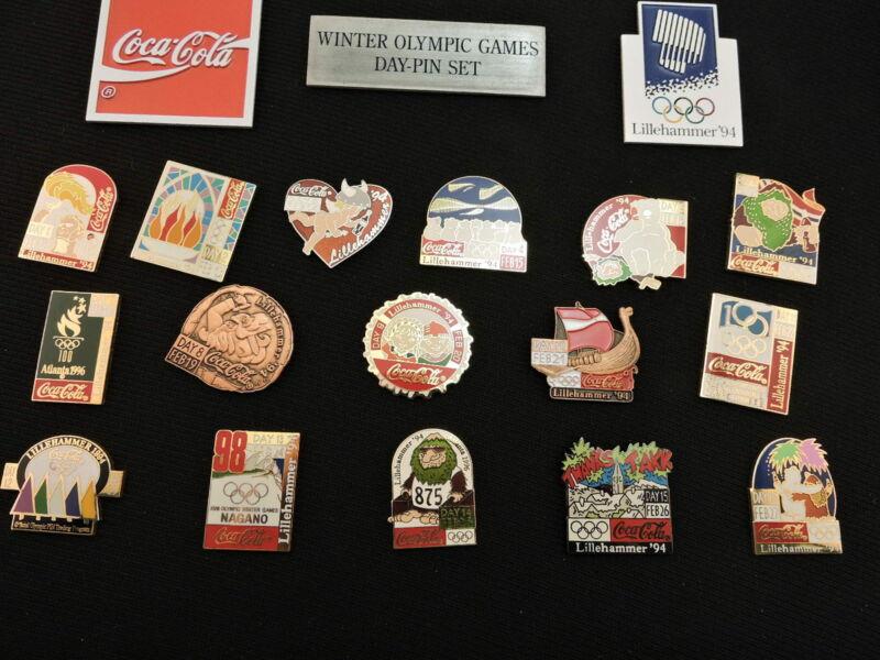 Lillehammer 1994 Winter Olympics Coca-Cola 16 Day Pin Set