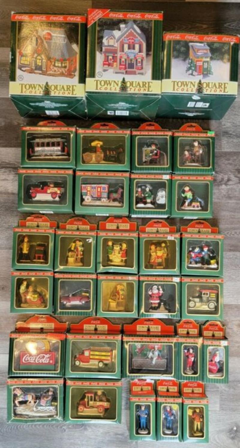 Large Lot Of Coca-Cola Towne Square Collection. Excellent Condition. Open Boxes.