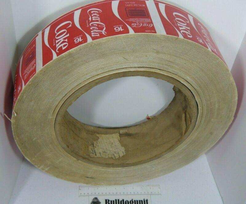 Vintage 1980’s Coca-Cola Coke Spool Lot Roll Foam Glass Bottle Labels 16oz 80’s