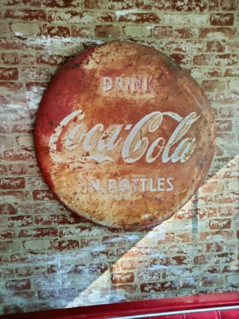 Vintage 50s/60s Coca Cola 36" Metal Button Sign