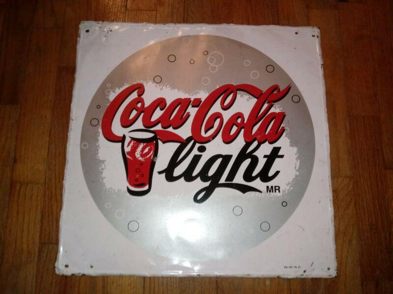Ultra Rare COCA-COLA LIGHT Vintage Metal Sign Coke Soda Diet Coca Cola Lite