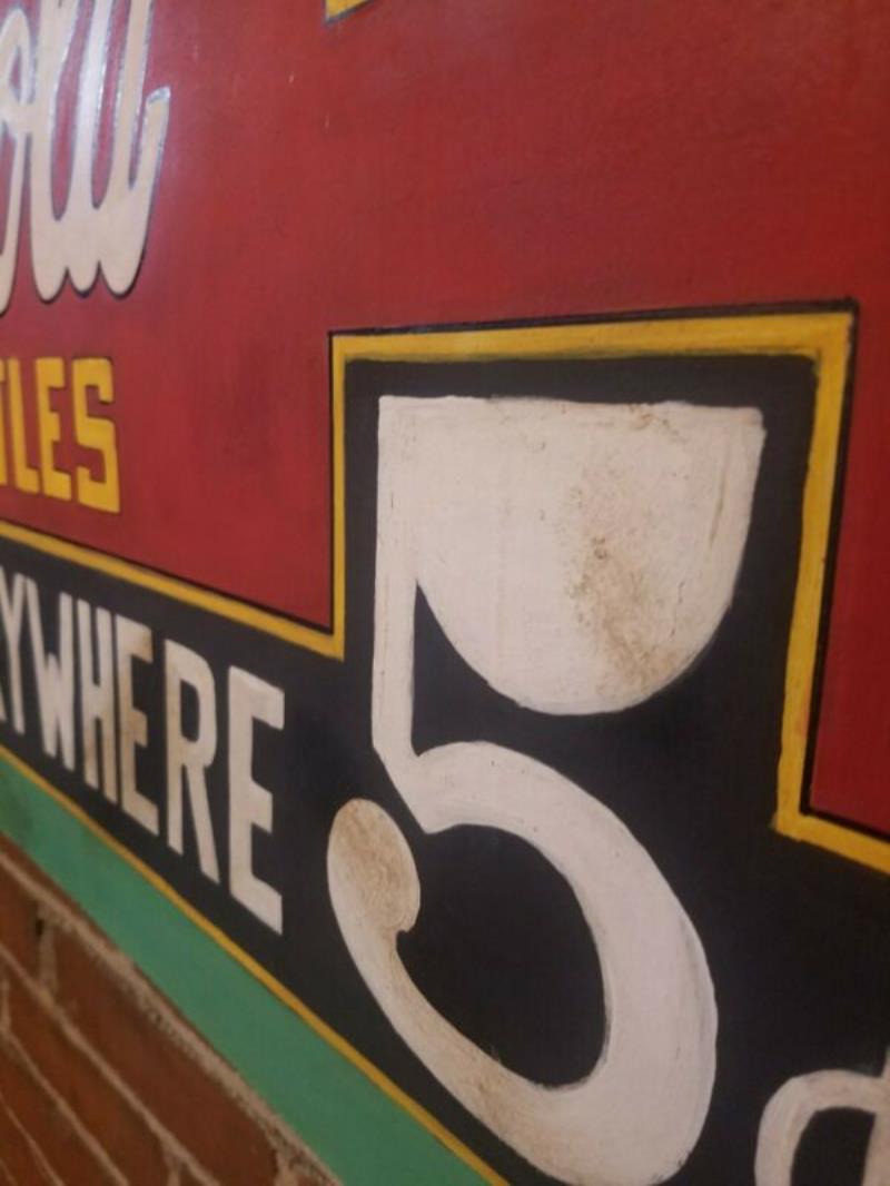 hand painted vintage coca cola sign