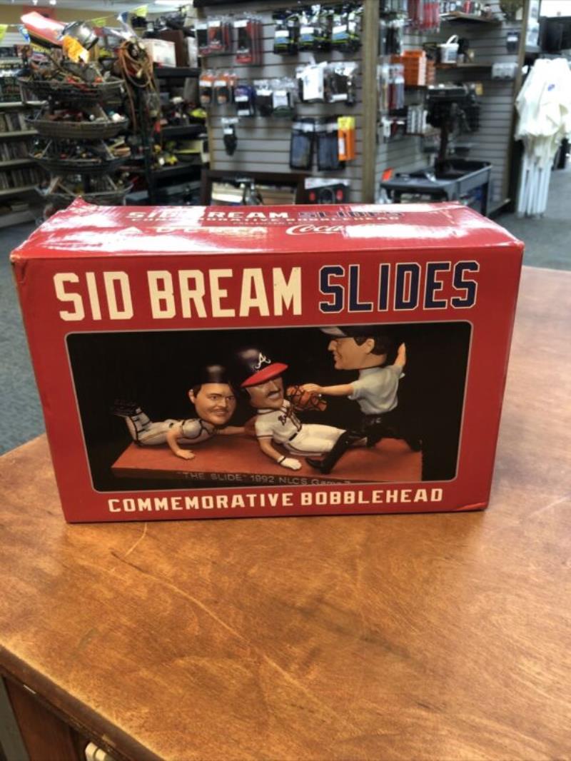 NEW IN BOX Sid Bream Slides Bobblehead Atlanta Braves Delays/Coca Cola Club SGA