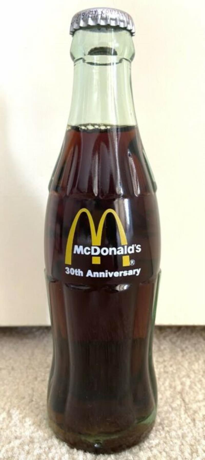 ULTRA RARE Japan 2001 McDonald's 30th Anniversary Coca Cola Coke Bottle 190ml