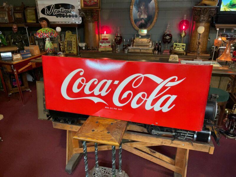 1950's COKE Coca-Cola 67" Porcelain Building Advertising Sign " Watch Video"