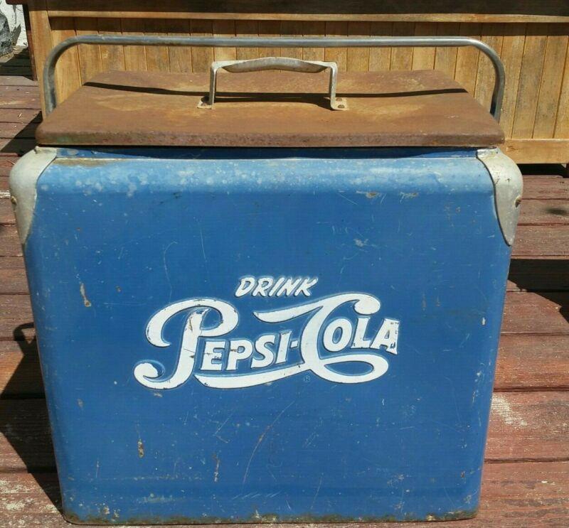 1950s Vintage Pepsi Cola Blue Icebox Without Tray Good Condition