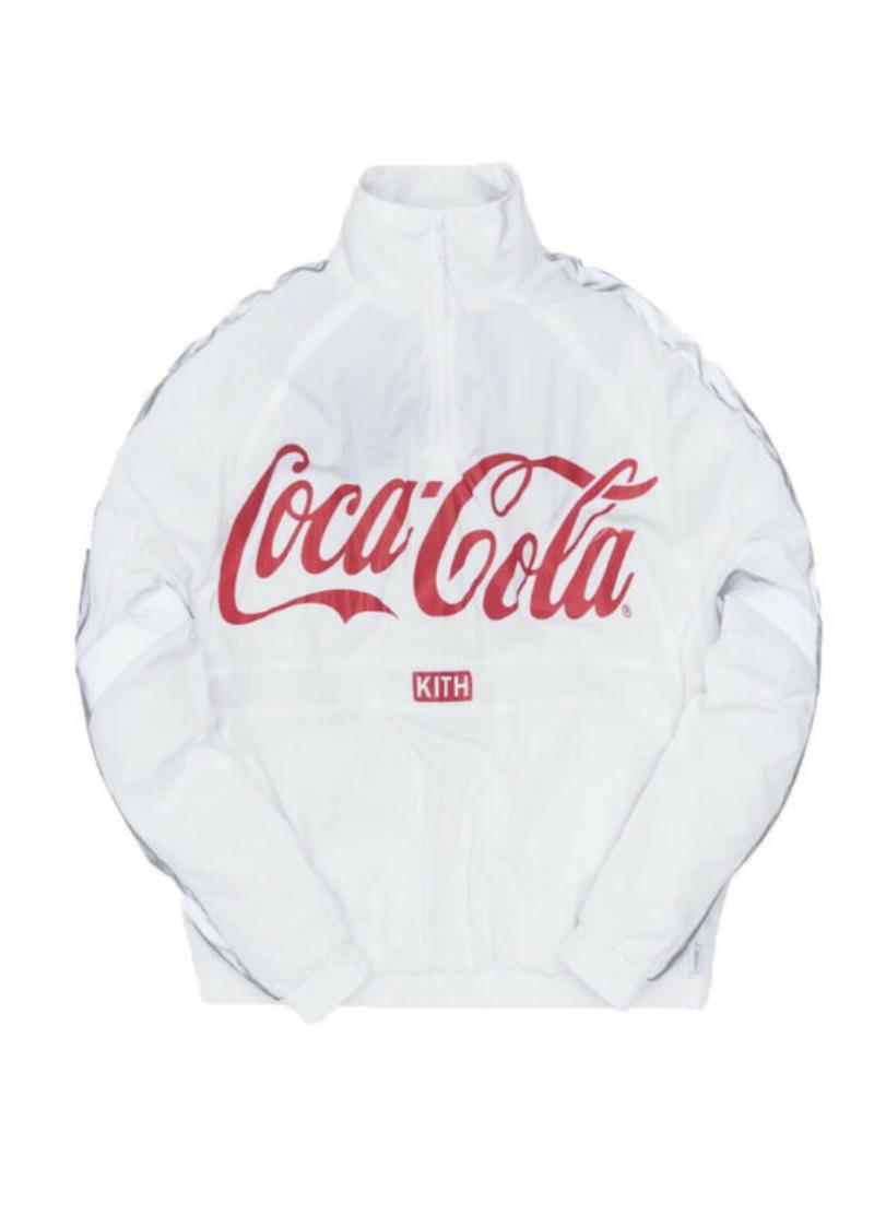 Kith x Coca-Cola Quarter Zip Nylon Windbreaker Track Jacket White Coke NWT Sz M