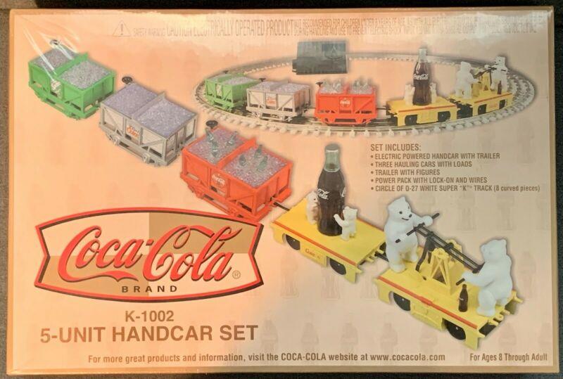 K-Line Coca Cola Polar Bear 5 Unit Handcar Set; K-1002; NIOB; never run