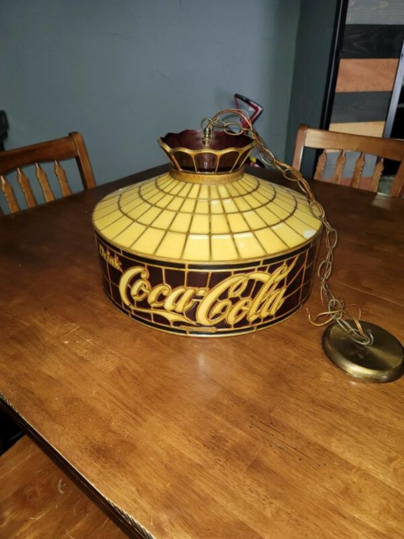 SR Products Inc. Ft. Collins, CO Drink Coca-Cola Hanging Tiffany Style Light