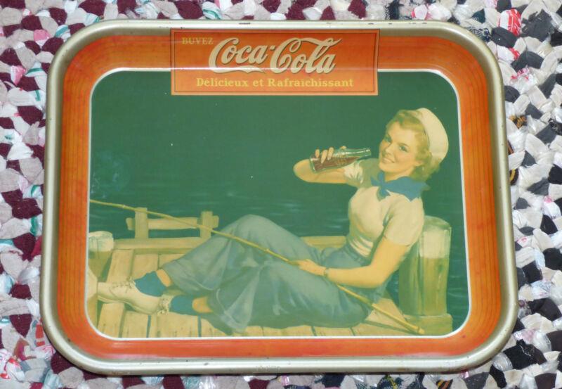 Rare French Canadian 1940 Coca-Cola COKE serving tray FREE SHIPPING!