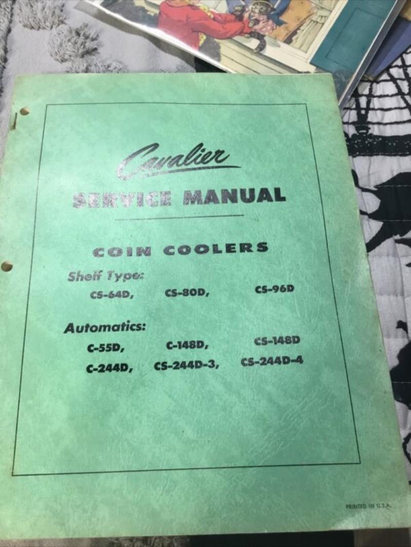 VINTAGE COCA COLA SODA MACHINE COOLER Cavalier SERVICE MANUAL