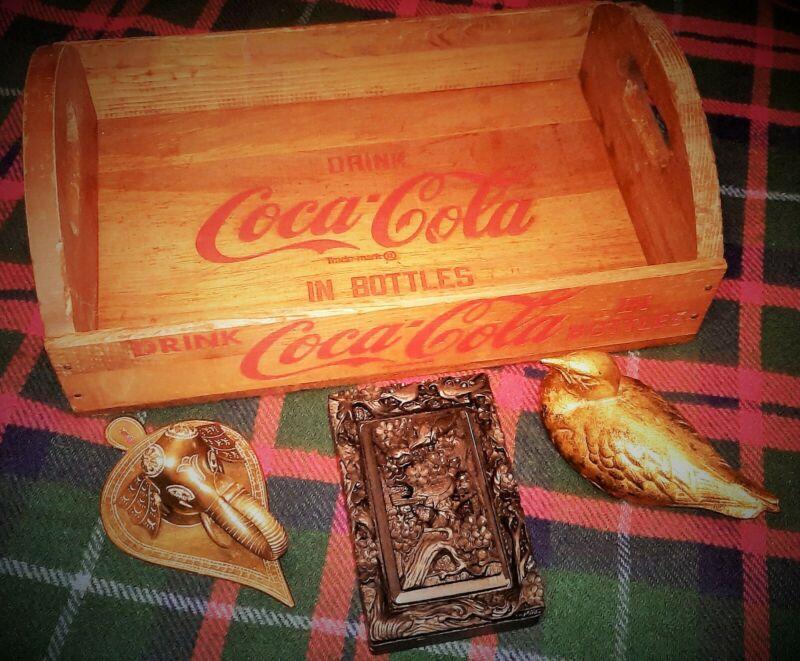 GIDEON-ANDERSON vtg coca-cola wooden crate tray drink wood bottle store sign art