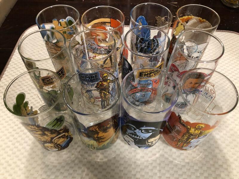 Full 1977 Vintage Star Wars Burger King Coca Cola Glasses Complete Set of 12