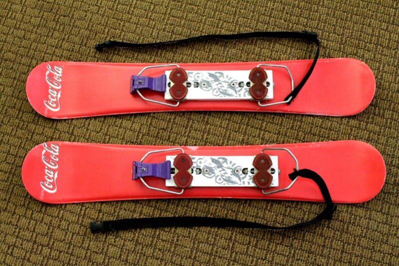 VTG Coca Cola Skiboards Snow Blades Mini Skis Promo Bindings Freestyle X Games