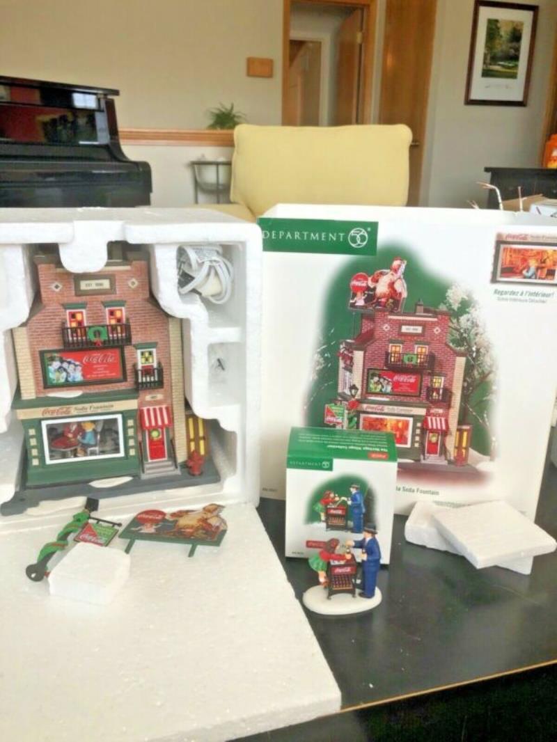 Dept 56 Coca Cola Soda Fountain/A coke for you and me CIC Series Snow Village