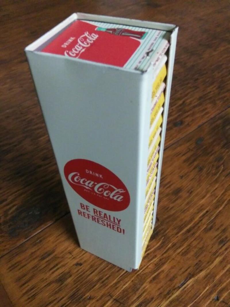 Vintage Coca Cola Soda Pop Metal Match Book Holder with 25 Matchbooks (Nice !)