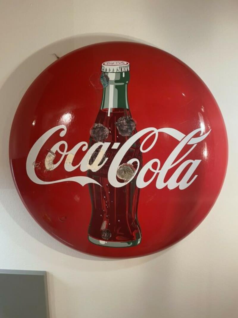 Sign Coca Cola Glazed Dia .60 Original years 50 Schild Sign Plaque