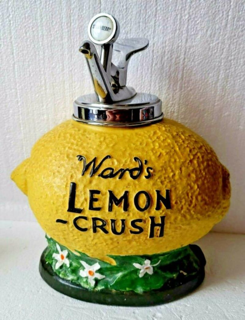 Antique Original Ward's Lemon Crush Soda Fountain Syrup Coca Cola Dispenser