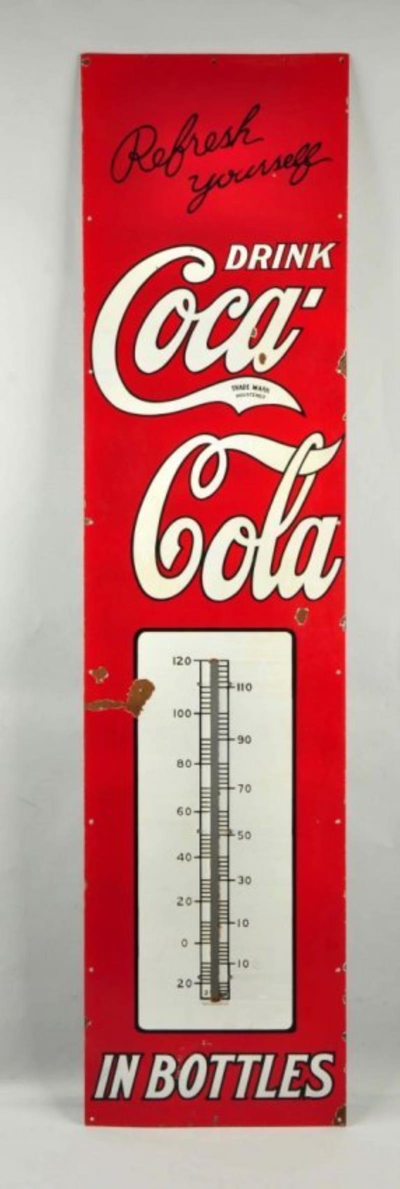 Very Rare Coca-Cola Porcelain Thermometer Sign