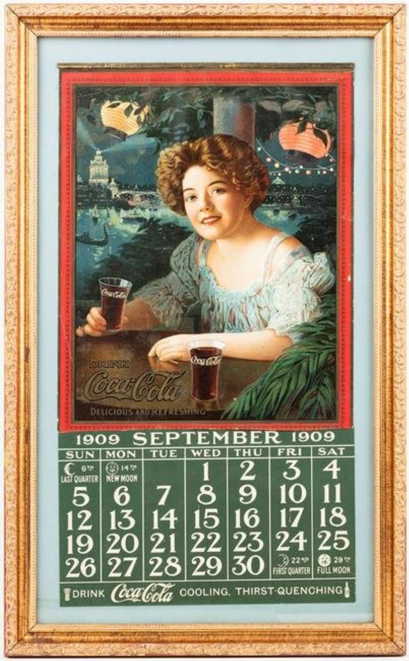 Coca-Cola Rare 1909 Exhibition Girl Calendar in Fine