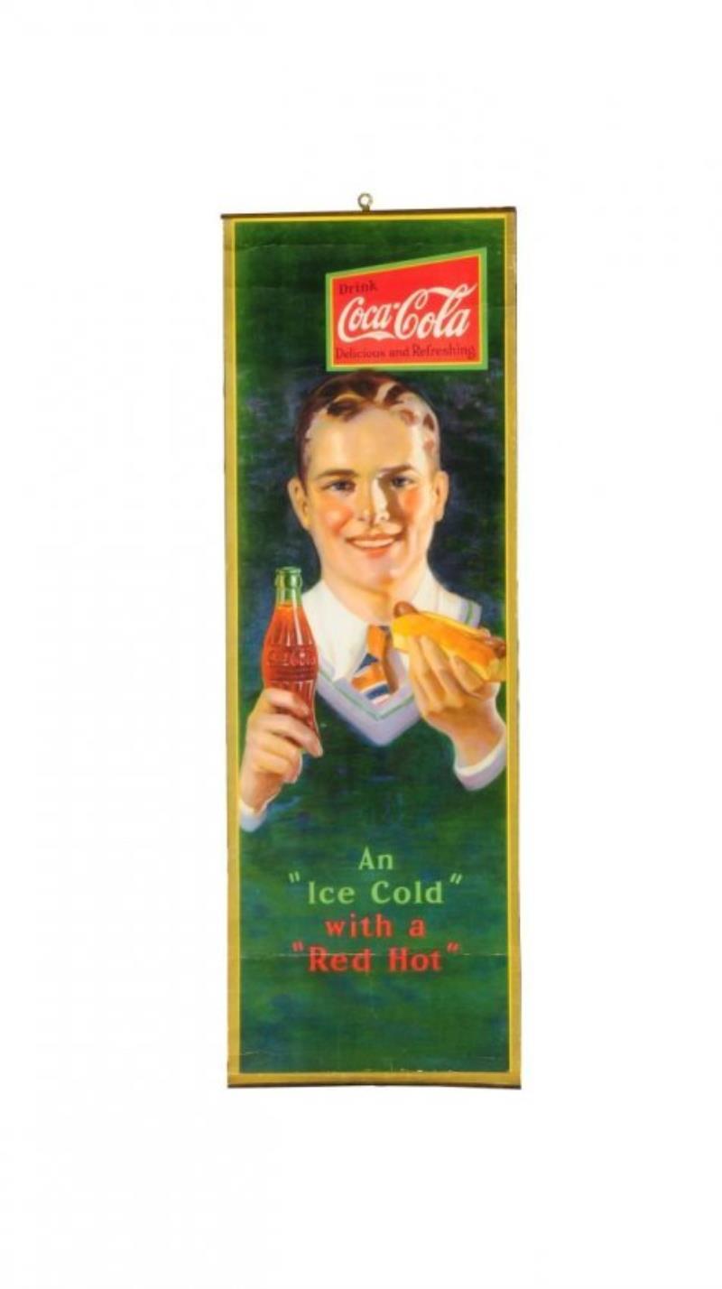 Very Rare 1929 Coca - Cola Boy and Hotdog.