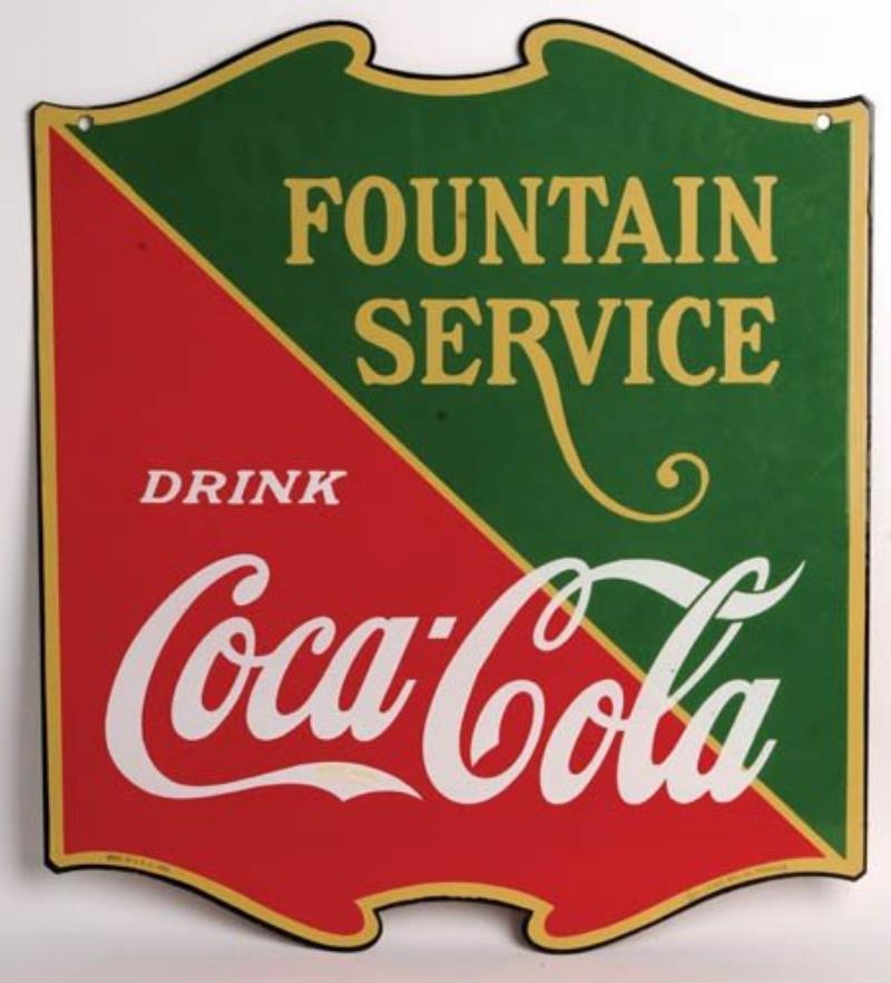 1936 Coca-Cola porcelain cutout hanging sign