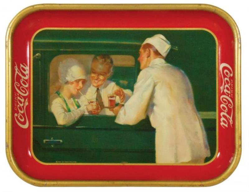 Coca-Cola serving tray, c1927, litho on metal, VG+