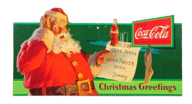 1932 Coca - Cola Santa Cardboard Cutout.