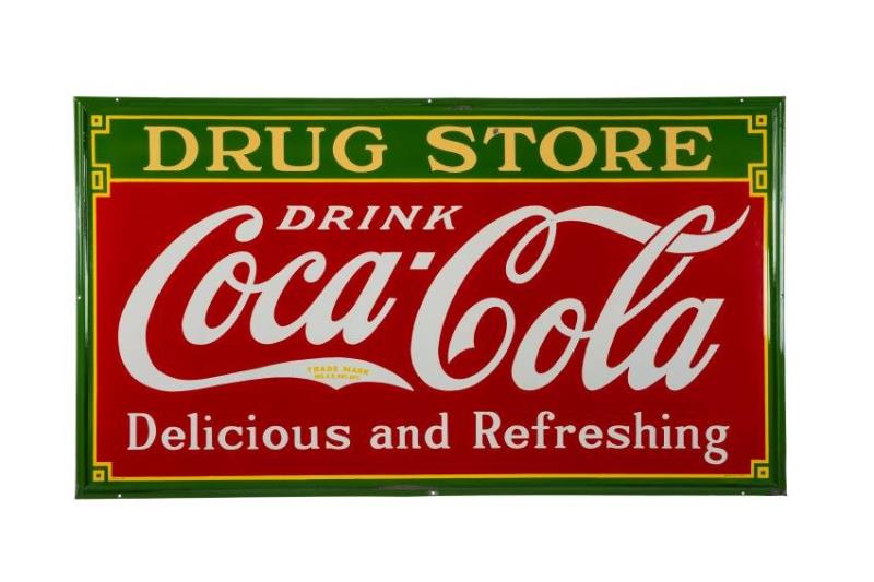 Coca Cola Drug Store Porcelain Sign