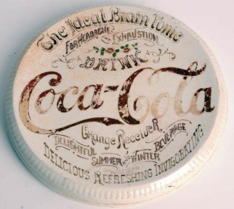 c1895 Coca-Cola ceramic change receiver