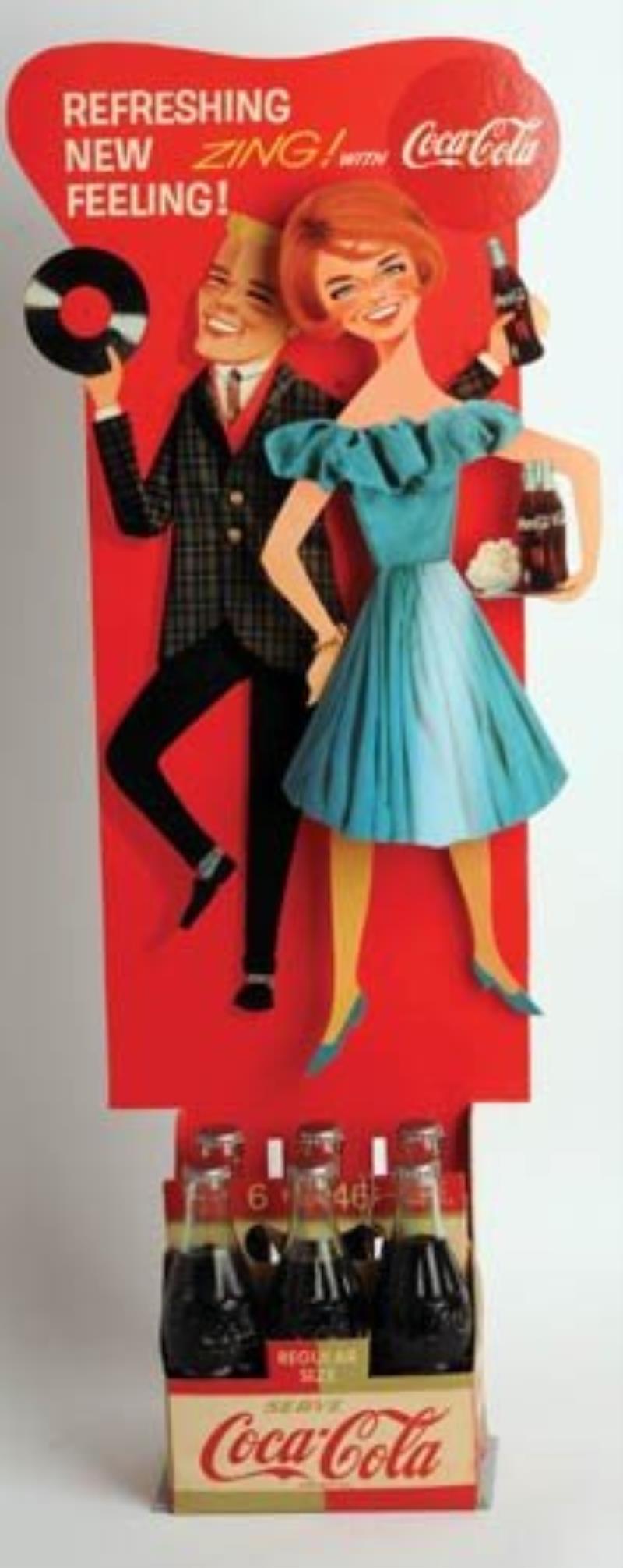 1960 Coca-Cola cardboard cutout six pack display