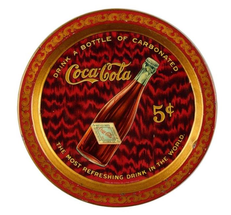 1903 Coca-Cola Bottle 5¢ Tip Tray