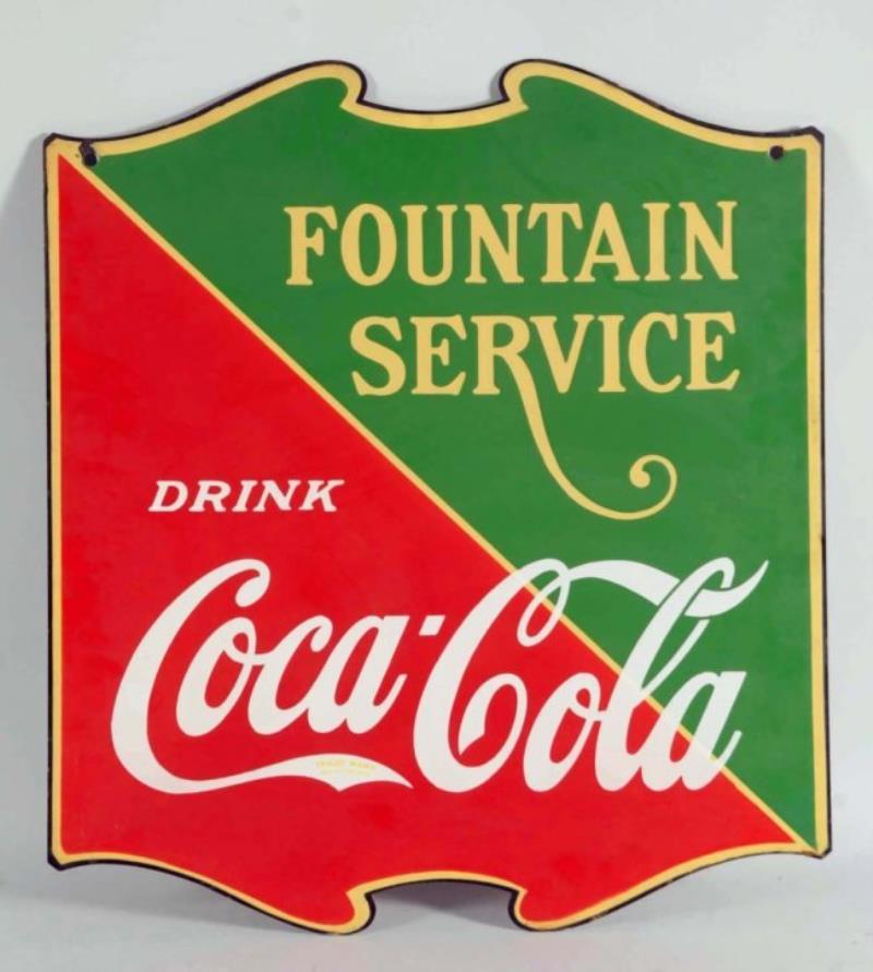 1934 Coca-Cola 2 Sided Fountain Service Sign