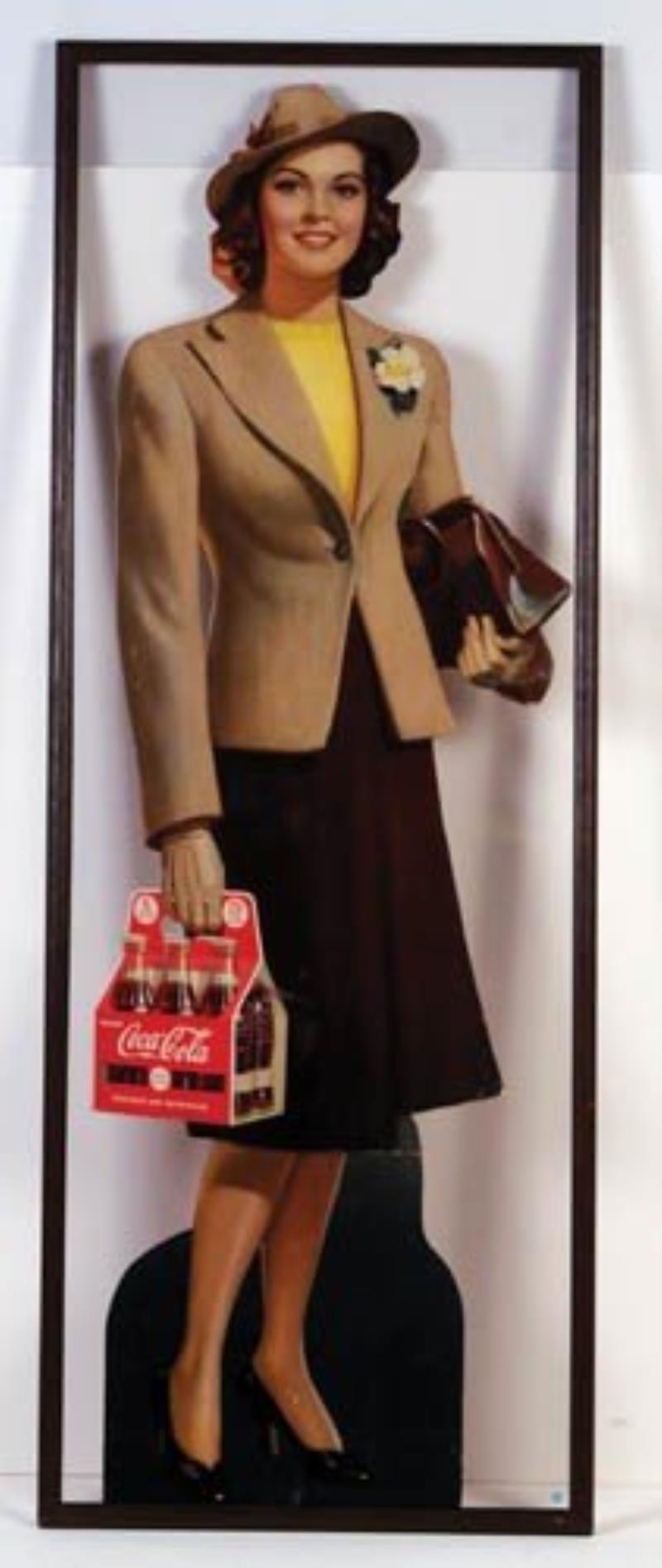 1940 Coca-Cola cardboard cutout, easel back