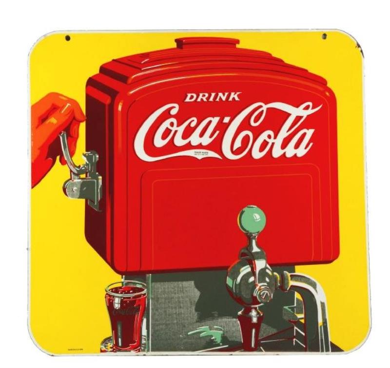 1939 Coca-Cola Porcelain Sidewalk Sign