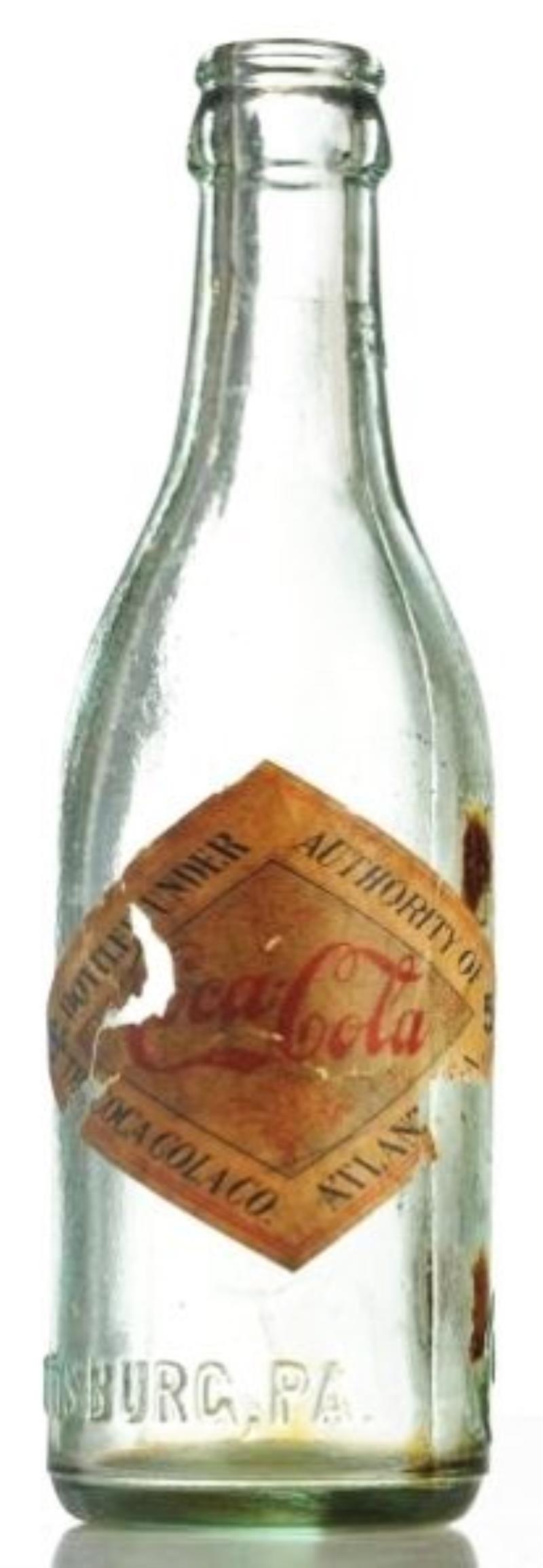 Pittsburg, Penn Paper Label Coca-Cola Bottle