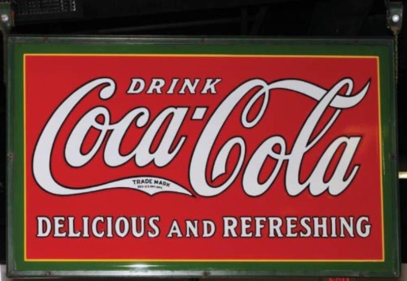 1930'S COCA-COLA LARGE OUTDOOR PORCELAIN SIGN
