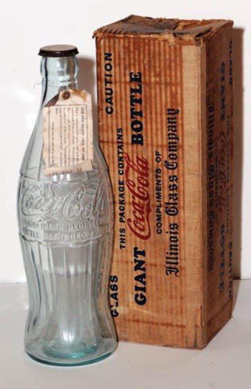 Coca-Cola (Pat.D) 20" glass display bottle